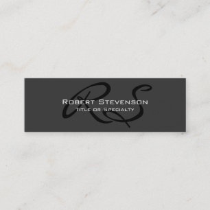 Dünne graue reizend Skript-Monogramm-Visitenkarte Mini Visitenkarte