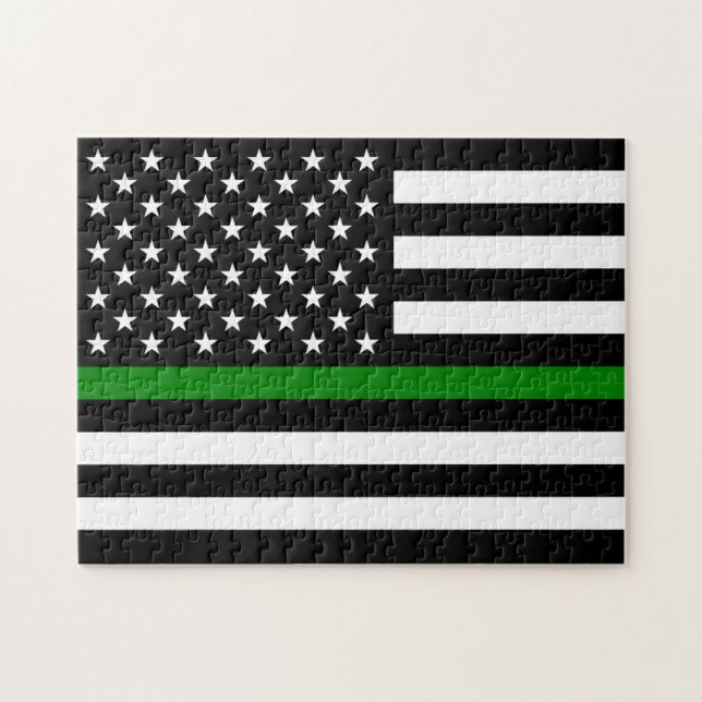 Dünne grüne Flagge: Patriotische Militärveteranen (Horizontal)