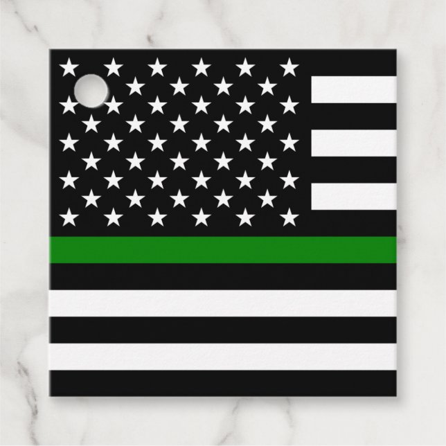 Dünne grüne Flagge: Patriotische Militärveteranen Geschenkanhänger (Vorderseite)