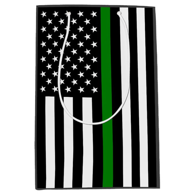 Dünne grüne Flagge: Patriotische Militärveteranen Mittlere Geschenktüte (Vorderseite)
