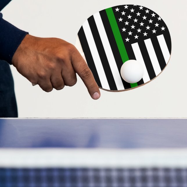 Dünne grüne Flagge: Patriotische Militärveteranen Tischtennis Schläger (InSitu)