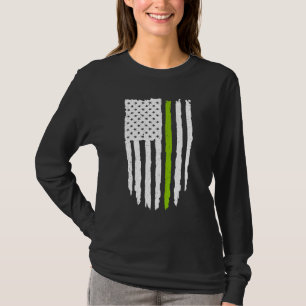 Dünne grüne Linie Amerikanische Flagge für Vegan u T-Shirt