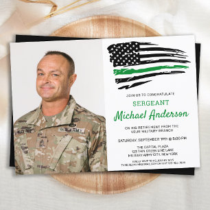 Dünne Grüne Linie Flagge Ruhestandsfoto Militär Einladung