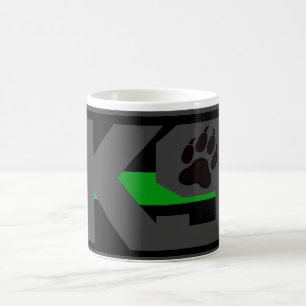 DÜNNE GRÜNE LINIE K9 EINHEITS-BUNDESSTAATLICHE KAFFEETASSE