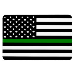 Dünne Grüne Linie Militär- und Veteranenflagge der Magnet