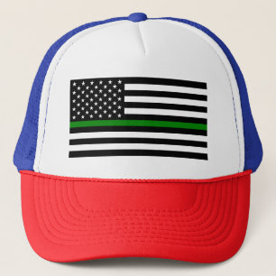 Dünne Grüne Linie Militär- und Veteranenflagge der Truckerkappe