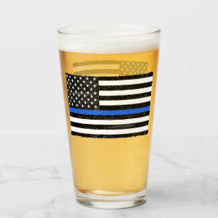 Dünne Grungy amerikanische Flagge Blue Lines Glas