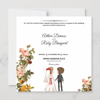 Dünne Hochzeitskarte Magneteinladung