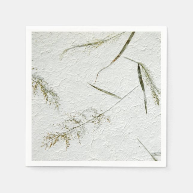 Dünne Klingen aus Gras, japanisches Reißpapier Serviette (Vorderseite)