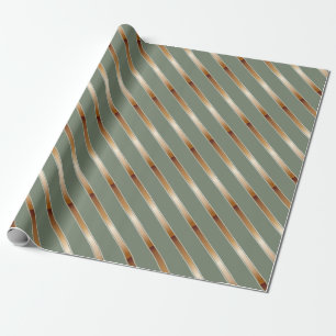 Dünne Kupfermetallische Diagonalstreifen Geschenkpapier