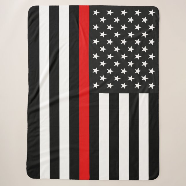 Dünne rote Linie amerikanische Flagge Sherpadecke (Vorderseite)
