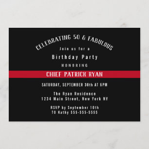 Dünne rote Linie Einladung