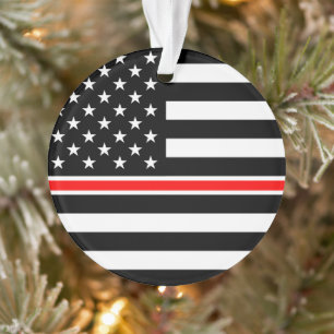 Dünne-Rote-Linie-Flagge: Feuerwehrhelden-Gedenkfla Ornament