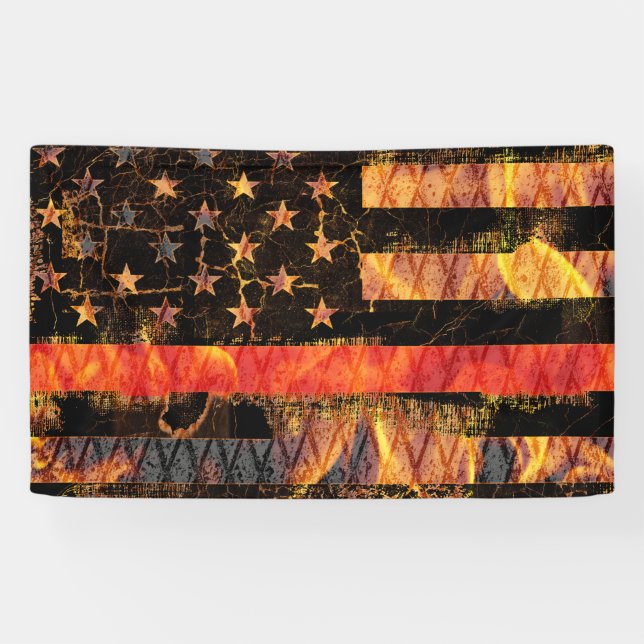 Dünne rote Linie und Flammen Banner (Horizontal)