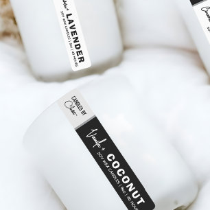 Dünne schwarz-weiße Kerze Etiketten