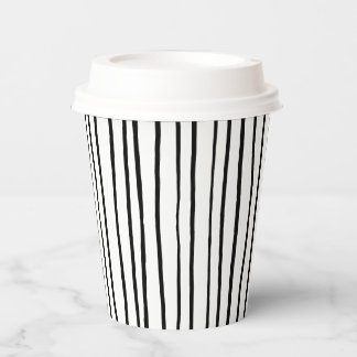 Dünne schwarze Streifen Papier Cup Pappbecher