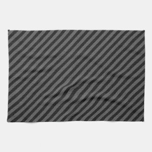 Dünne schwarze und graue Diagonalstreifen Geschirrtuch