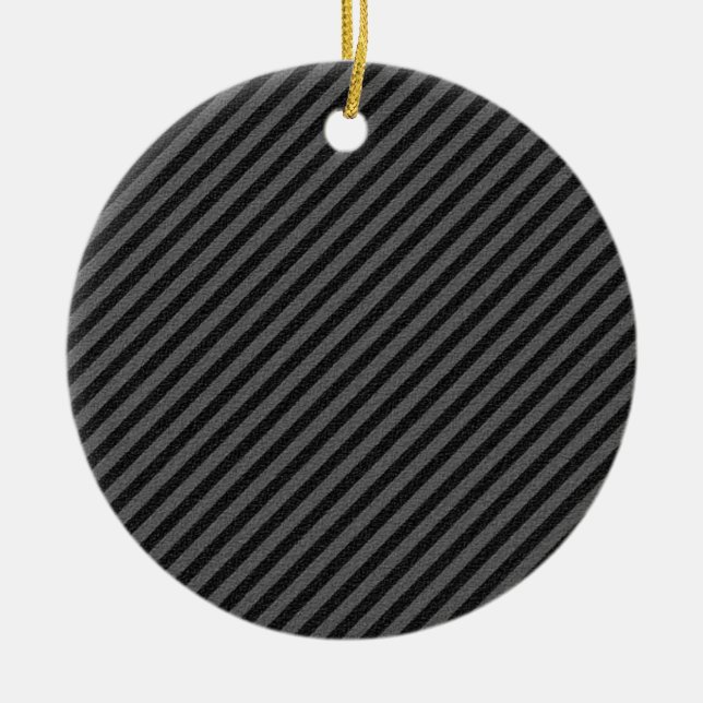 Dünne schwarze und graue Diagonalstreifen Keramikornament (Vorne)