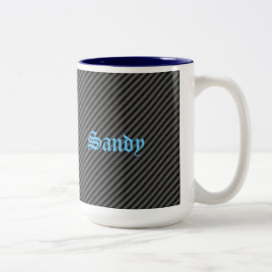 Dünne schwarze und graue Diagonalstreifen Zweifarbige Tasse