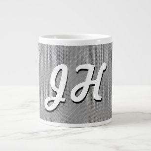 Dünne schwarze und weiße Streifen   Retro gestalte Jumbo-Tasse
