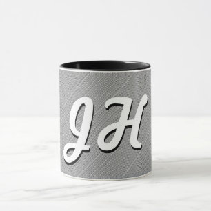 Dünne schwarze und weiße Streifen   Retro gestalte Tasse