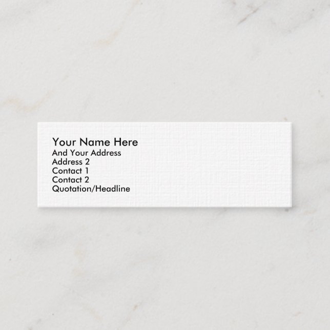 Dünne Standardkarte Mini Visitenkarte (Vorderseite)