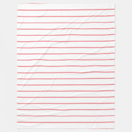 dünne Streifen, hellrosa auf weiß Fleecedecke