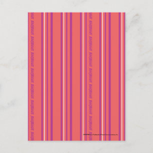 Dünne Streifen LtPink Postkarte