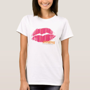 Dünne Streifen magentarot T-Shirt