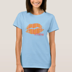 Dünne Streifen orange T-Shirt