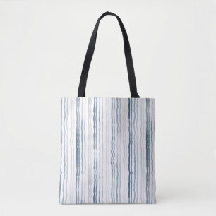 Dünne Wasserfarbene Streifen, Schieferblau, Grau a Tasche