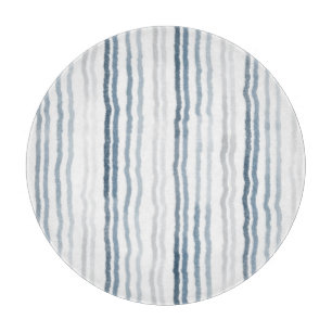 Dünne Wasserfarbene Streifen, Schieferblau, Grau, Schneidebrett