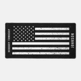 Dünne weiße Linie störte amerikanische Flagge EMT Schreibtischunterlage