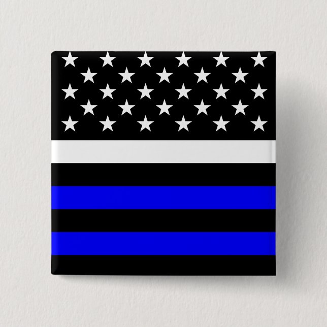 Dünne weiße Linie (USA) Button (Vorderseite)
