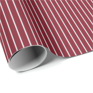 Dünne weiße Nadelstreifen auf dunklem Rot Geschenkpapier