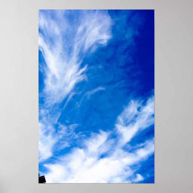 Dünne Wolken - Blau Poster (Vorne)