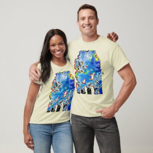 Dünne Wolken - Blau T-Shirt