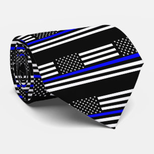 Dünner Blue Line-Flagge-Grafik-Dekor Krawatte
