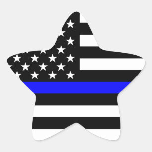 Dünner Blue Line-Flagge-Grafik-Dekor Stern-Aufkleber