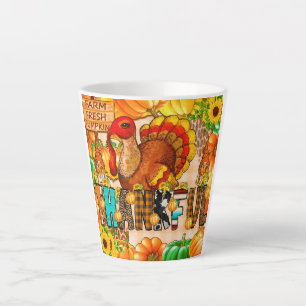 Dünner Dankbarer Becher Sublimation - Erntedankfes Milchtasse