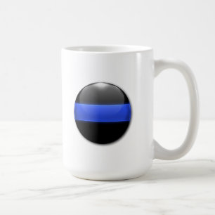 Dünner glühender Knopf Blue Lines Kaffeetasse