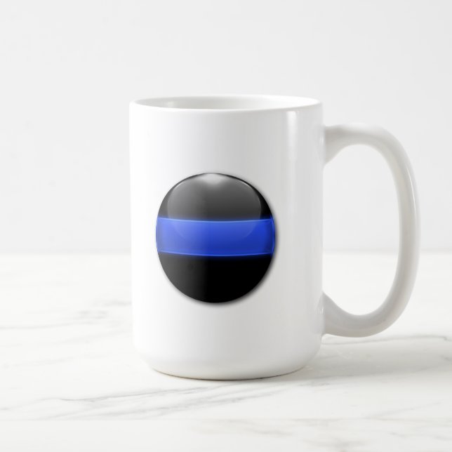 Dünner glühender Knopf Blue Lines Kaffeetasse (Rechts)