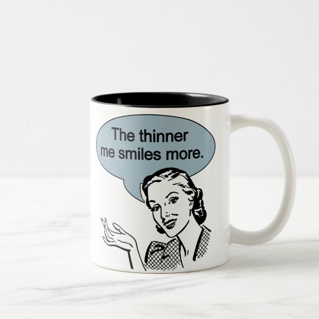 Dünner ich Lächeln mehr Zweifarbige Tasse (Rechts)