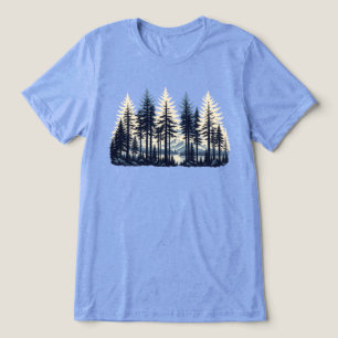Dünner Kiefernwald Bergsee Tri-Blend Shirt