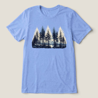 Dünner Kiefernwald Bergsee Tri-Blend Shirt