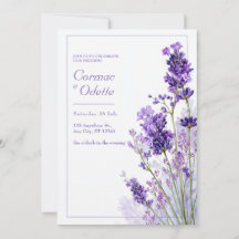 Dünner lila Aquarell-Lavendel-Rahmen Hochzeit
