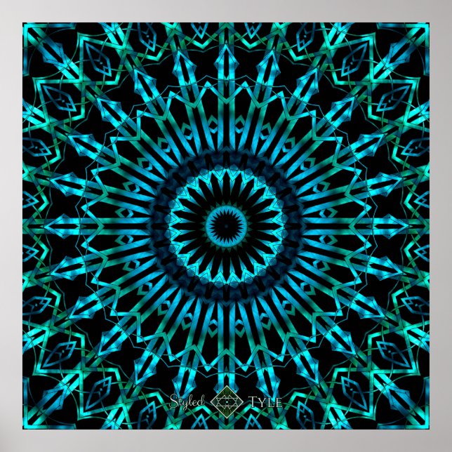 Dünner Spiegelglas-Mandala 2 Poster (Vorne)