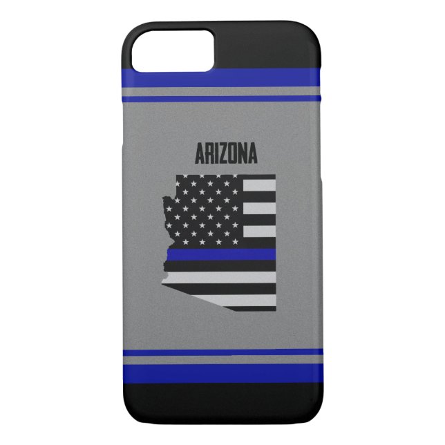Dünnes Blue Line Arizona Case-Mate iPhone Hülle (Rückseite)