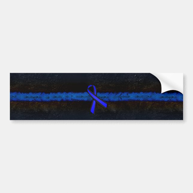 Dünnes Blue Line Autoaufkleber (Vorne)
