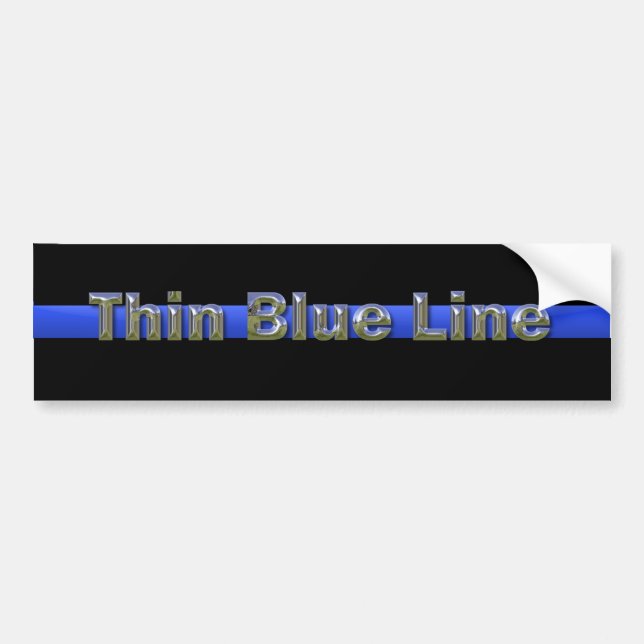 Dünnes Blue Line chromieren Text Autoaufkleber (Vorne)